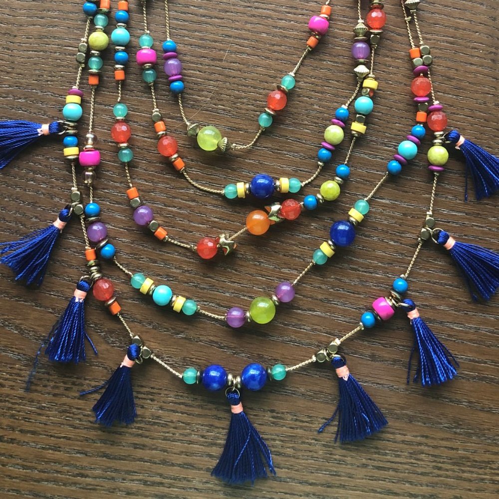 5 Multicolor Strand Necklace